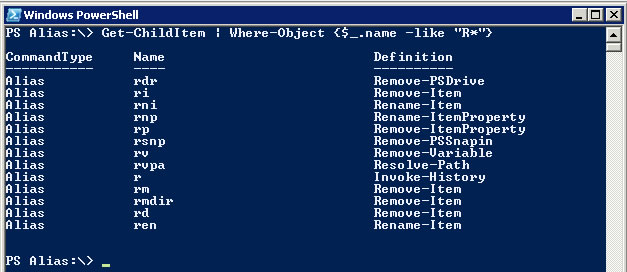 PowerShell Training Alias Filter.