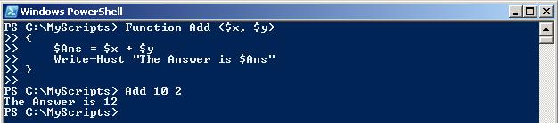 PowerShell Function Add