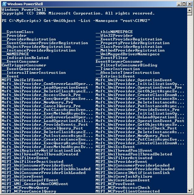 PowerShell Training WMI Classes