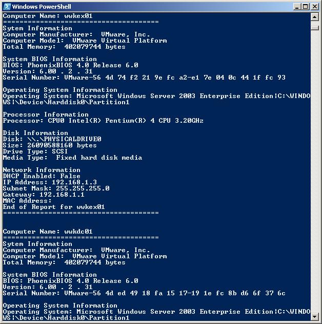 PowerShell Training Remote Server Inventory via an Array