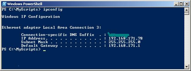 PowerShell Training - IPCONFIG