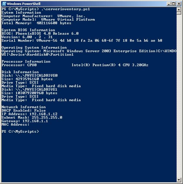 PowerShell Training Remote Server Inventory