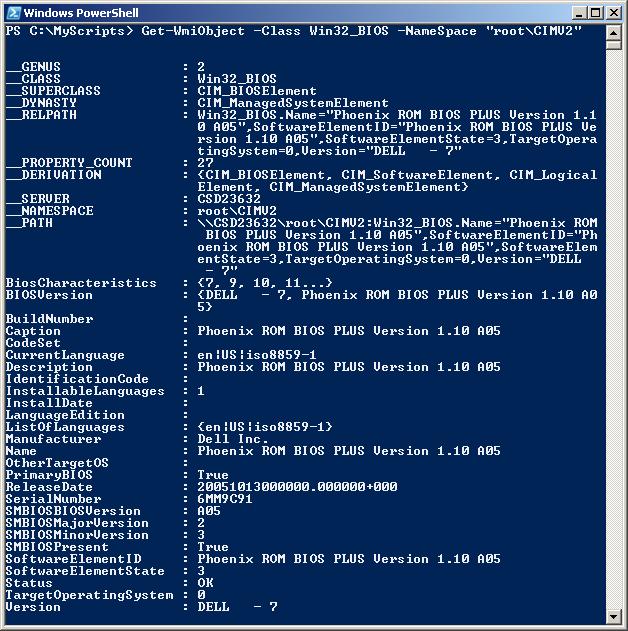 PowerShell Training - WMI BIOS settings